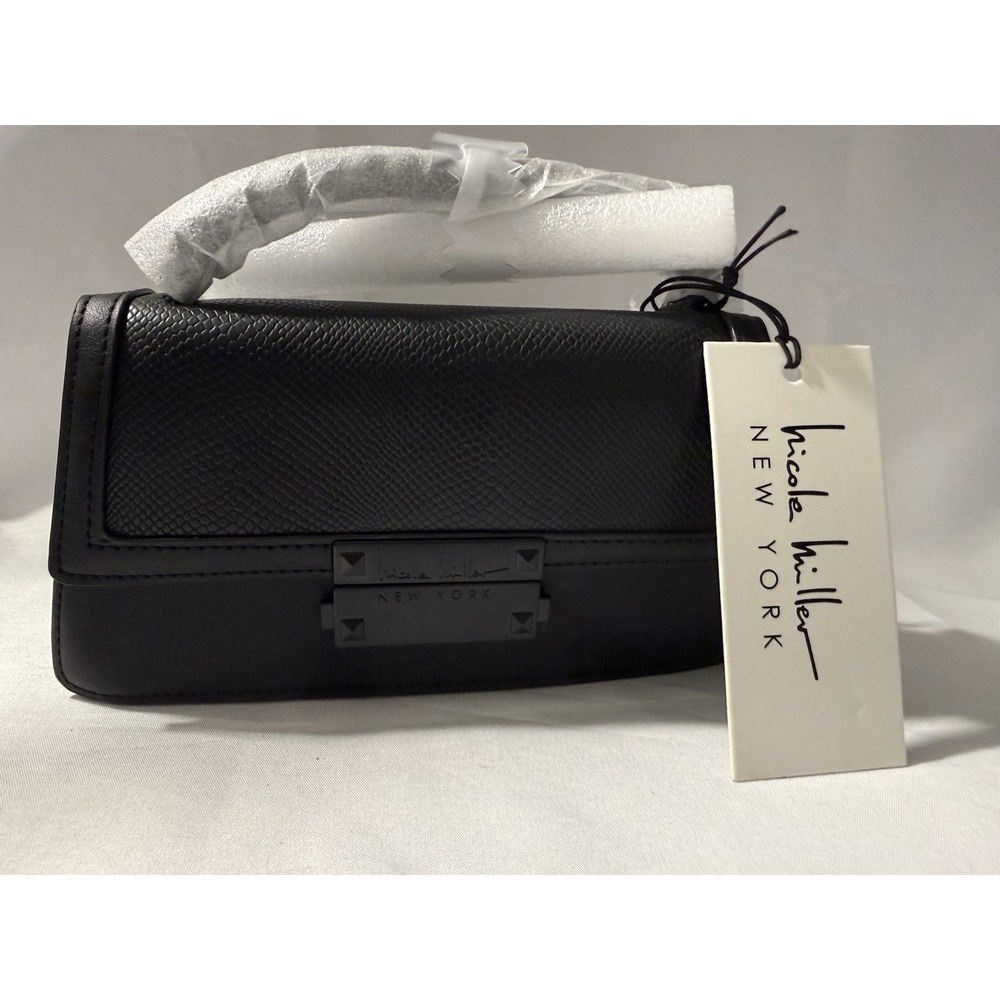 Nicole Miller New York Black Top Handle Satchel Crossbody NWT